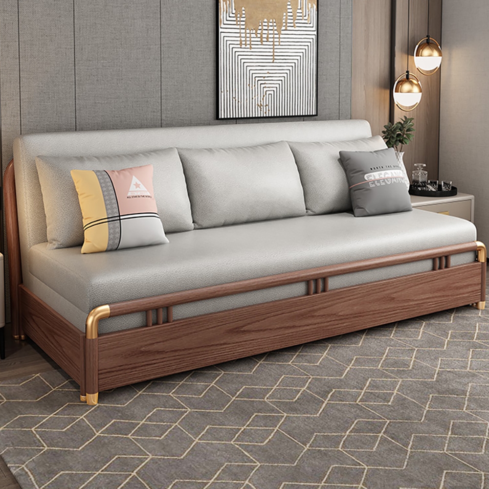 1900mm Full Sleeper Sofa Leath-aire Upholstered Convertible Sofa Storage Sofa