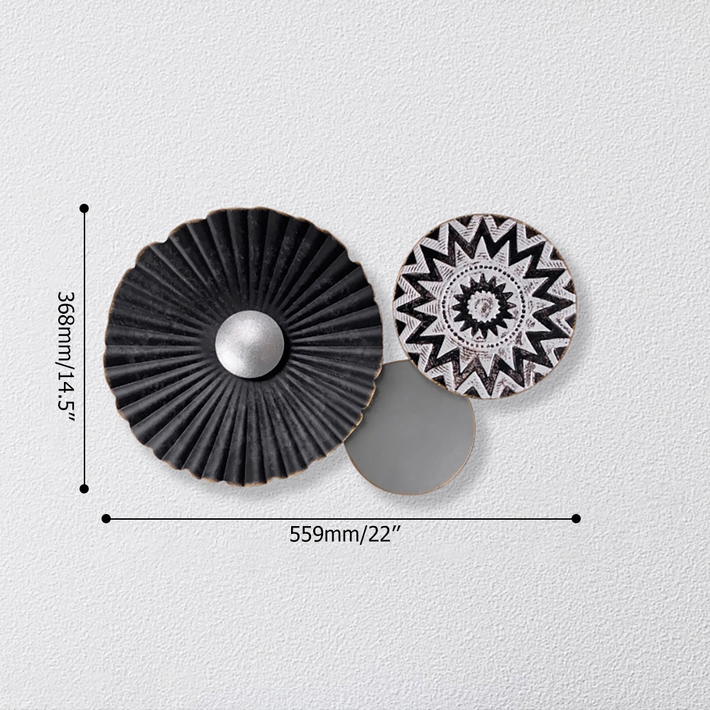 Boho 3Piece Metal Decorative Wall Disc Art Decor Set