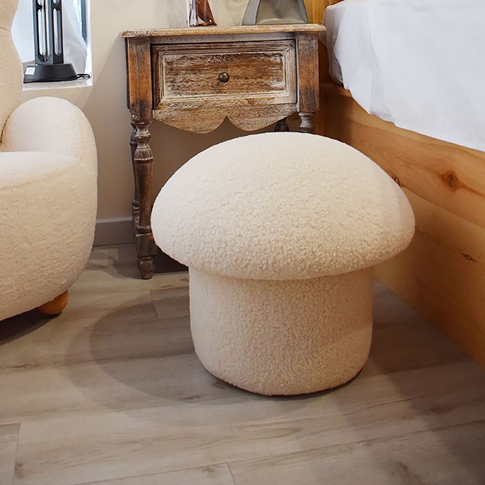 

Mushroom Ottoman Stool Upholstered Cute Stool