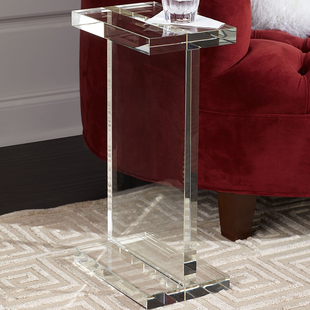 Square Clear Acrylic End Table Modern Side Table