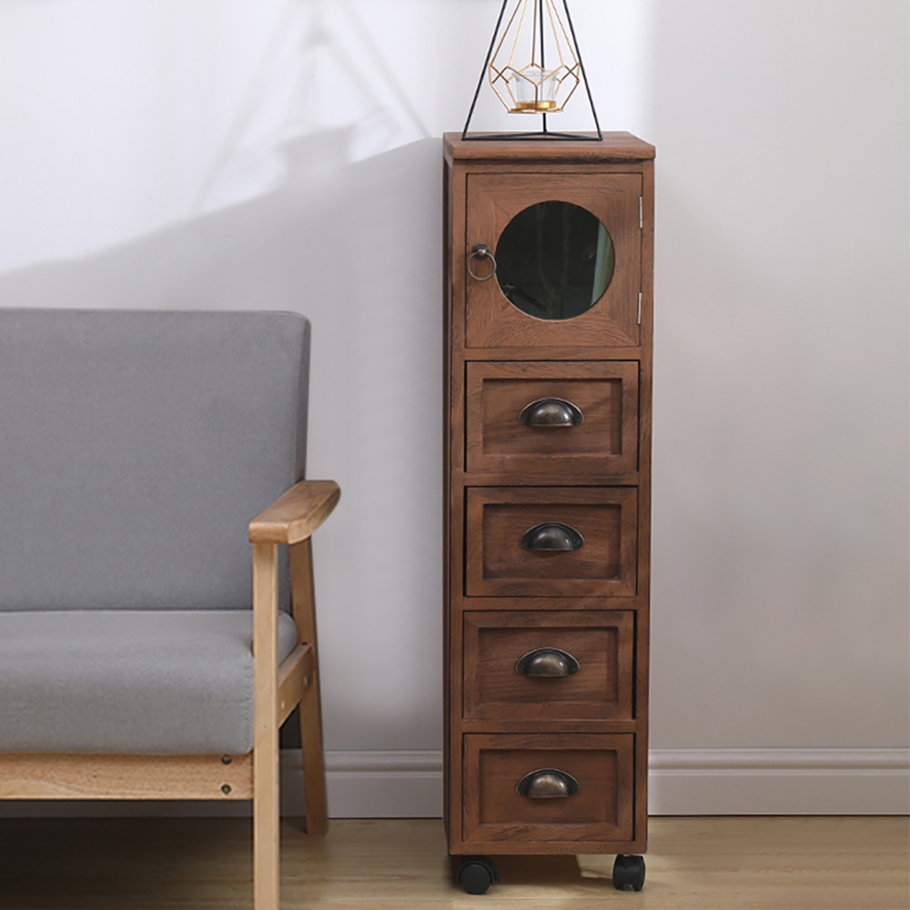 Retro Storage with 4 Drawers on Wheels