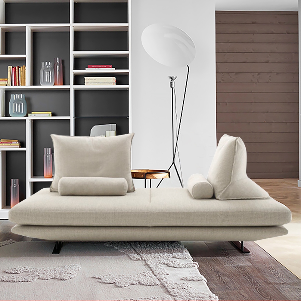 

78.7"Modern Beige Upholstered Sofa 3-Seater Sofa Luxury Linen Sofa