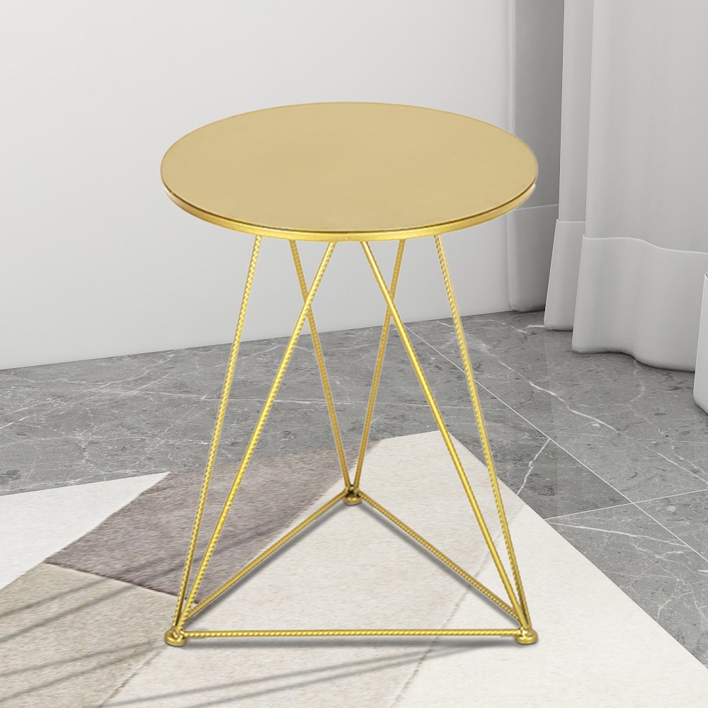 Modern Gold Round End Table Metal Side TableHomary