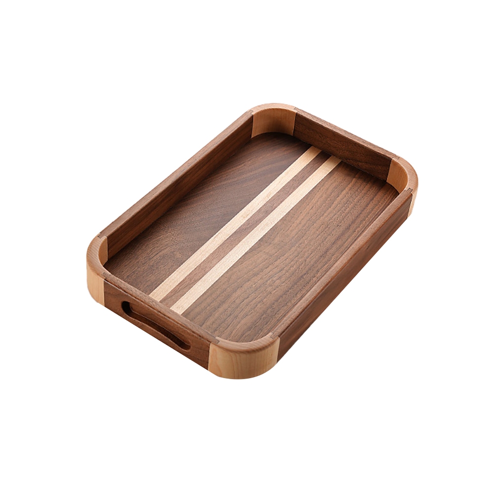 12" Rectangular Decor Wooden Tray Serving TrayHomary