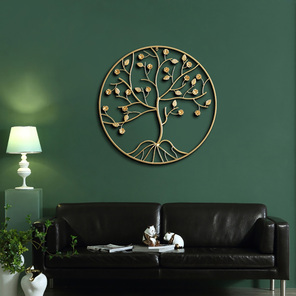 

Modern Geometric Golden Round Creative Metal Tree Branches Wall Decor