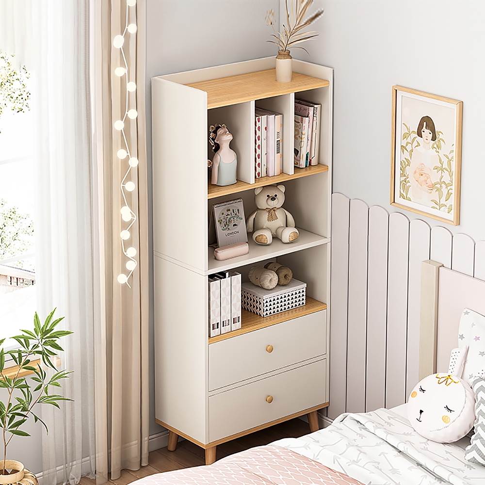 

Contenporary Standard Bookshelf with Drawer in White