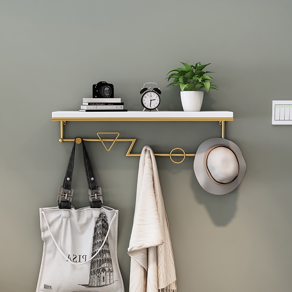 Image of Modern Decor Wall Mounted Coat Rack with Shelving