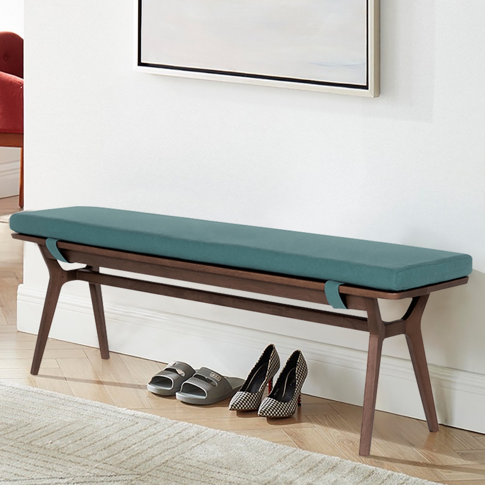 1000mm Bench Green Velvet Upholstered Bench Entryway Bench Retro Bench