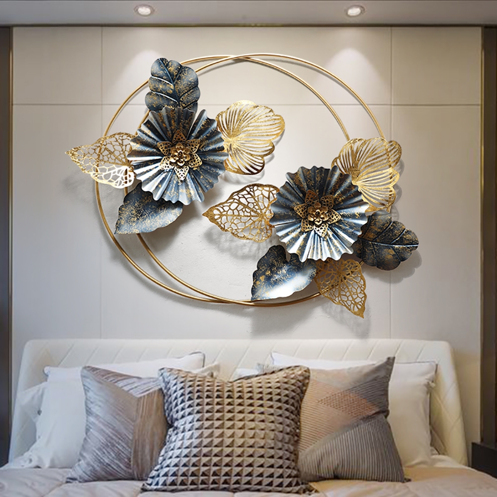 Luxury Modern 3D Creative Metal Leaves Flower Hanging Wall Decor Art-Homary