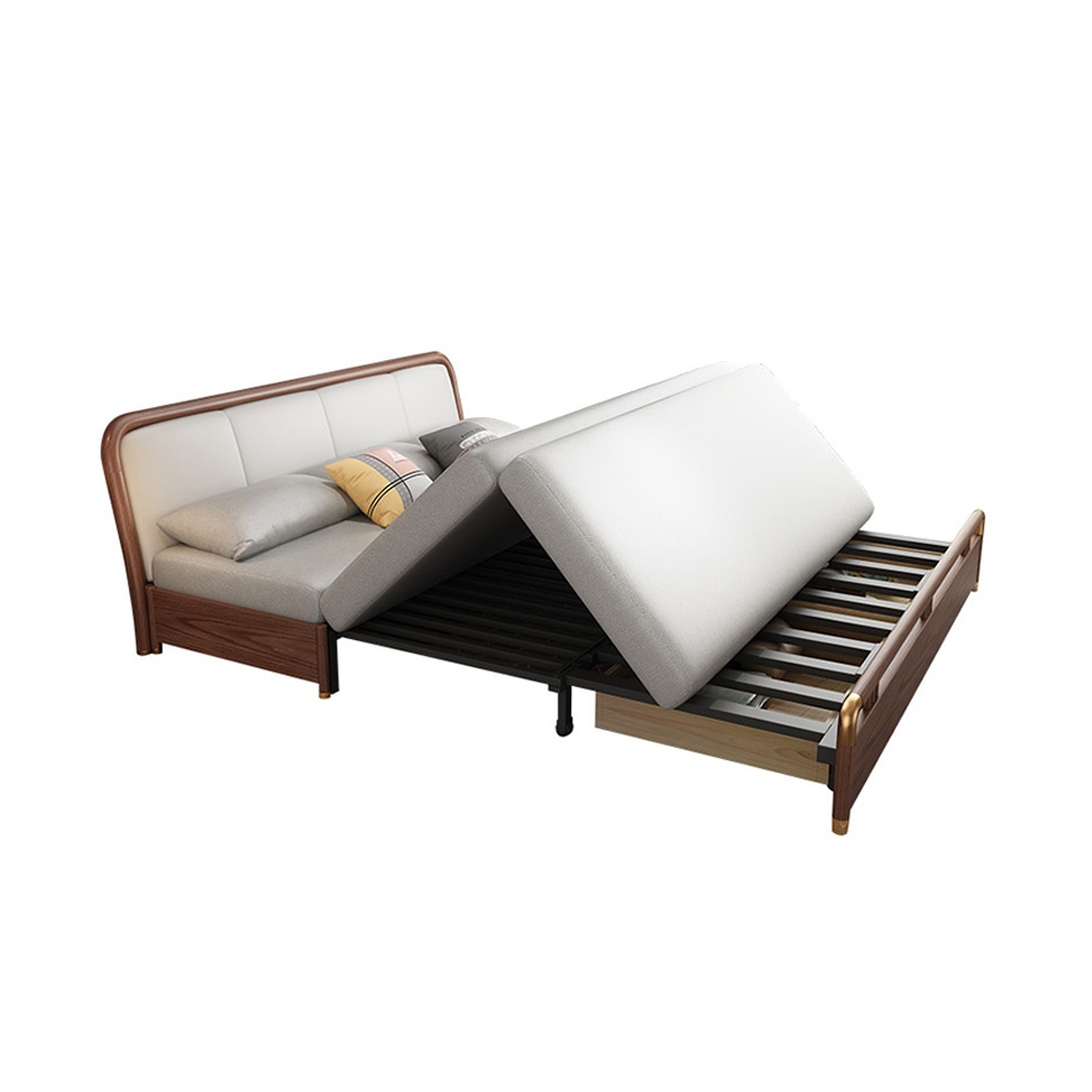 1900mm Full Sleeper Sofa Leath-aire Upholstered Convertible Sofa Storage Sofa