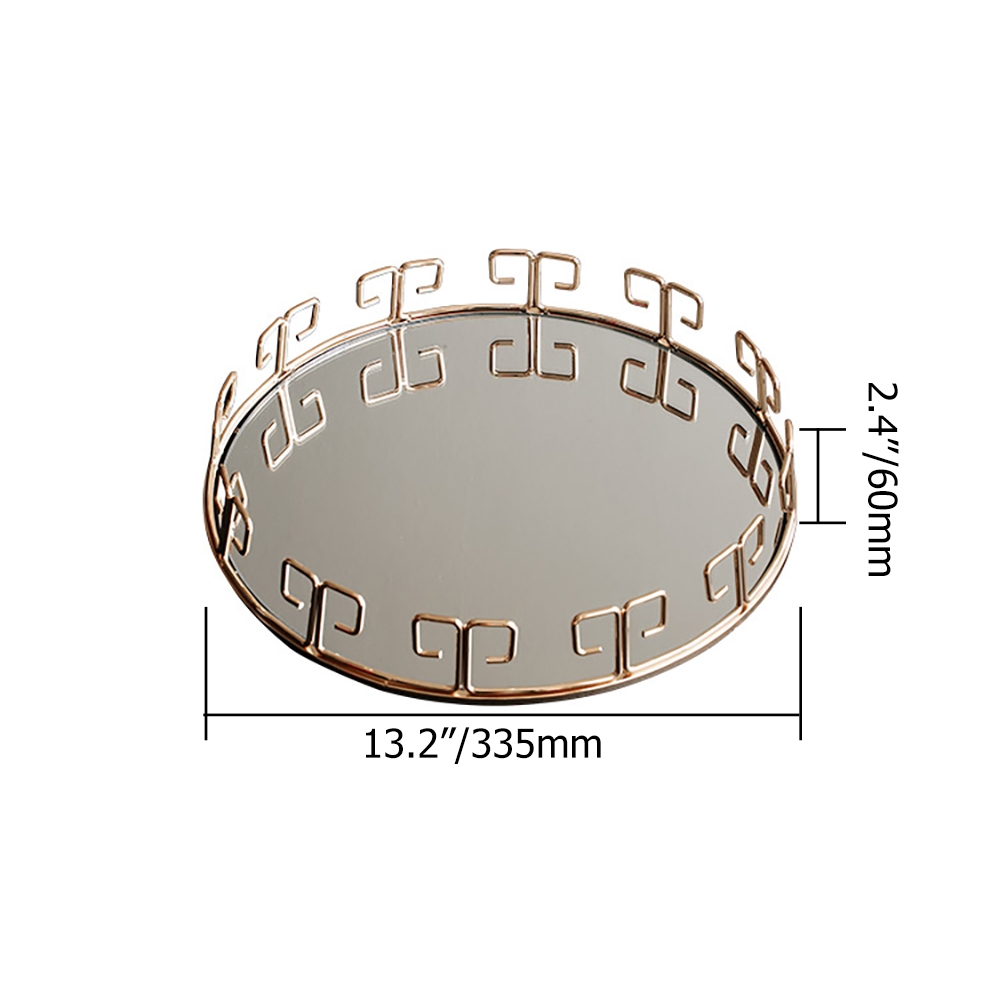 Modern Round Mirror Decor Vanity Tray Serving TrayHomary