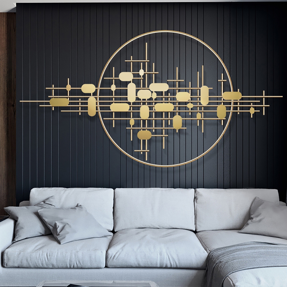 3D Modern Big Gold Wall Decor For Living Room Unique Decorative Metal Home Hanging Art