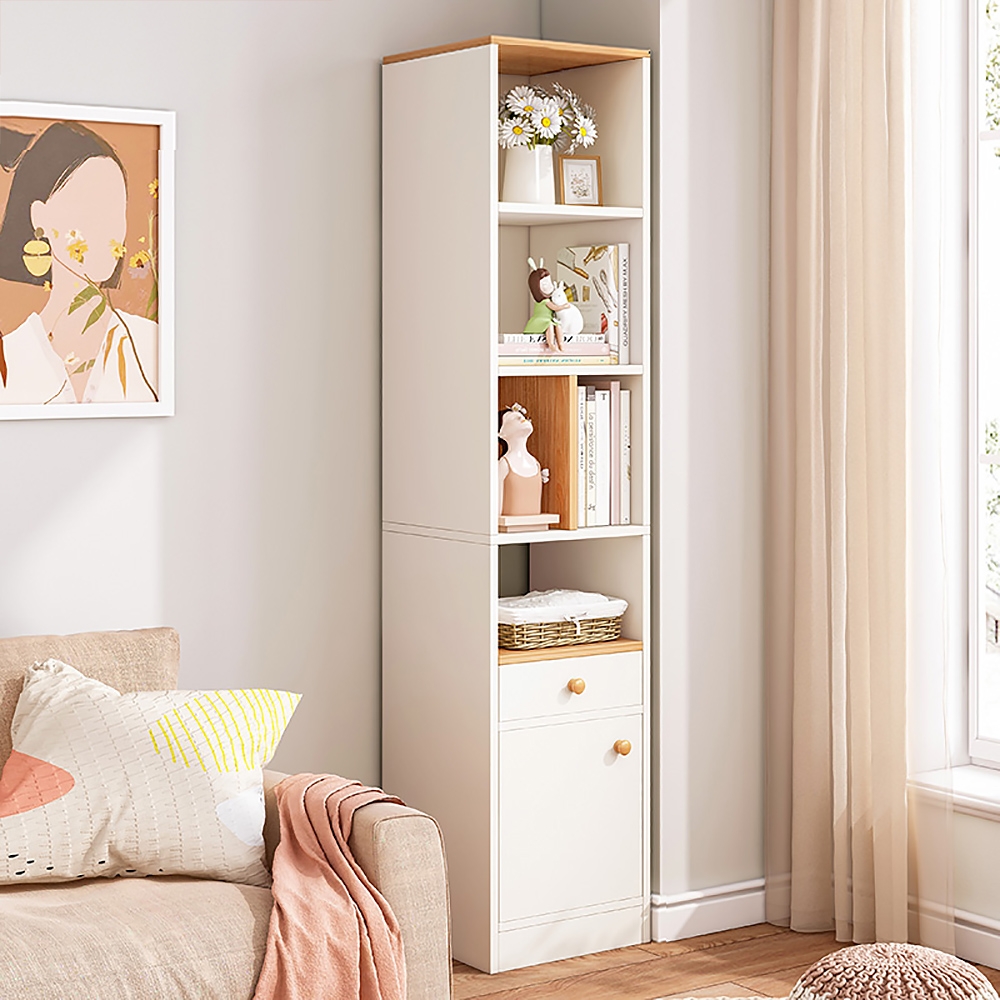 

Contenporary Standard Bookshelf with Door in White