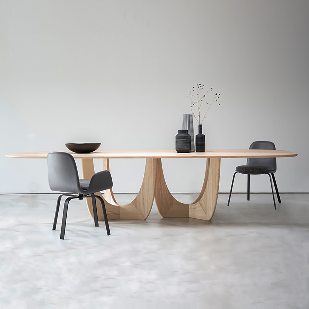 63" Modern Natural Dining Table with Wooden Top