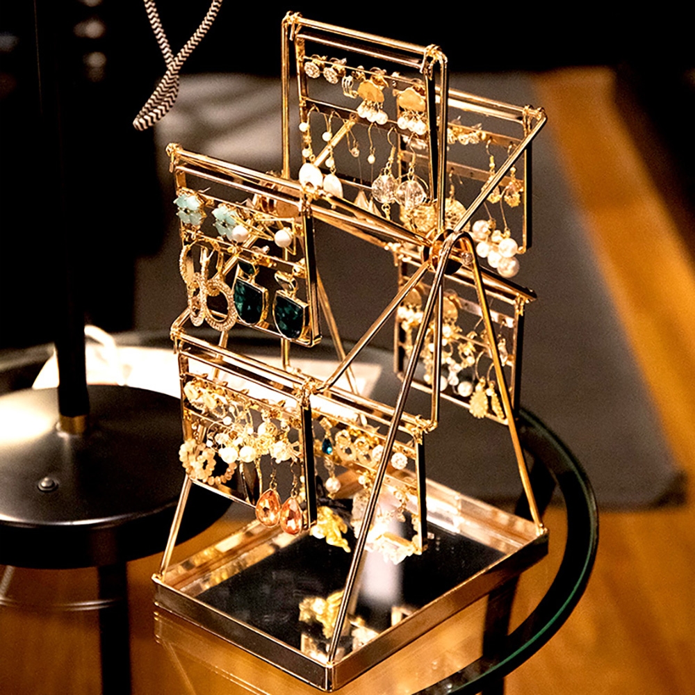 Modern Gold Ferris Wheel Jewelry Display Desk Organiser