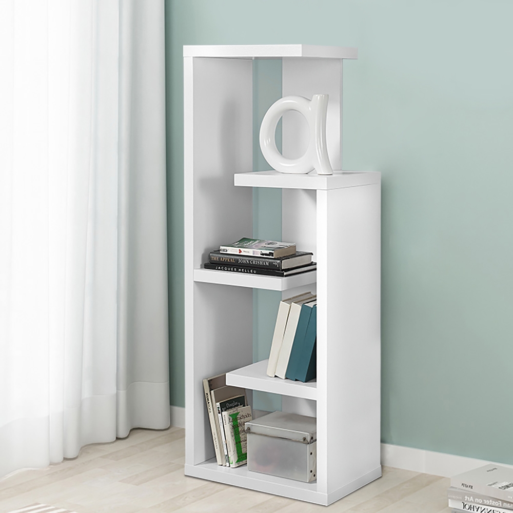 

Modern Asymmetrical Standard Bookshelf with in White