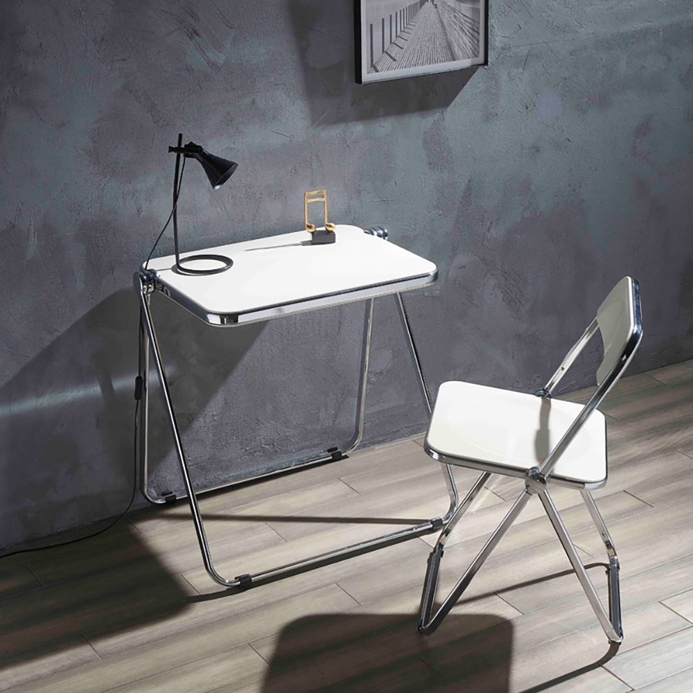 

28.9" Modern Desk with Metal Frame Foldable Writing Desk