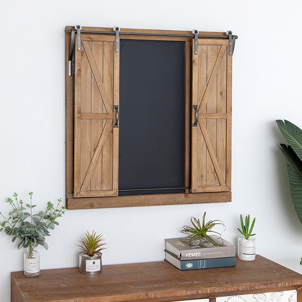 

Retro Industrial Style Message Board Wooden Fake Window Wall Decor