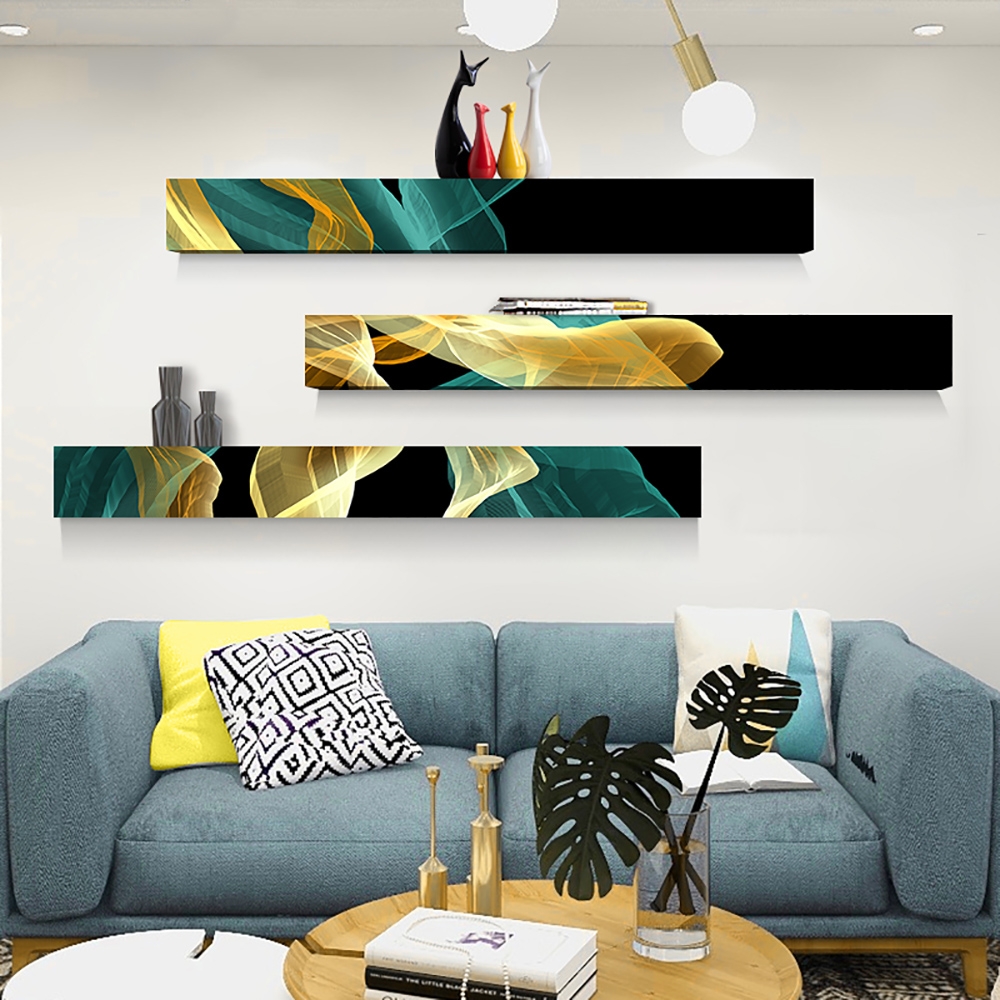

3 Pieces Creative Abstract Metal Hanging Home TV Background 3D Wall Decor
