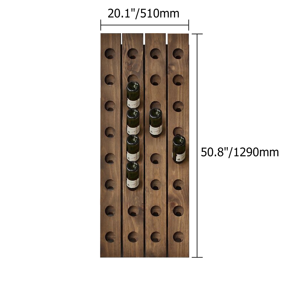 50.8" Solid Wood Wall Wine Rack for 32 BottlesHomary
