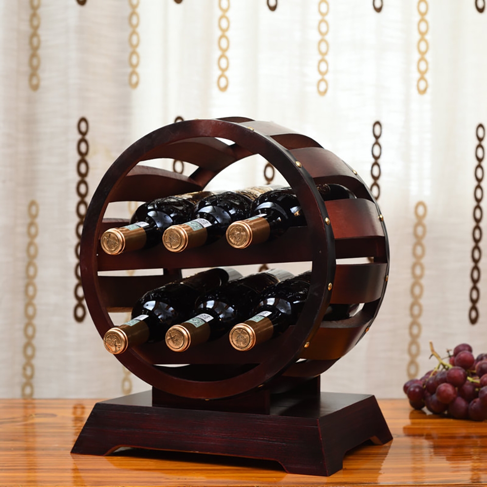 

Vintage Wooden Bottle Holder Tabletop Wine Rack