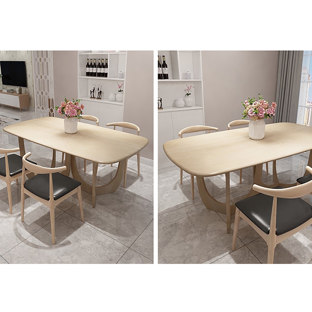 63" Modern Natural Dining Table with Wooden Top