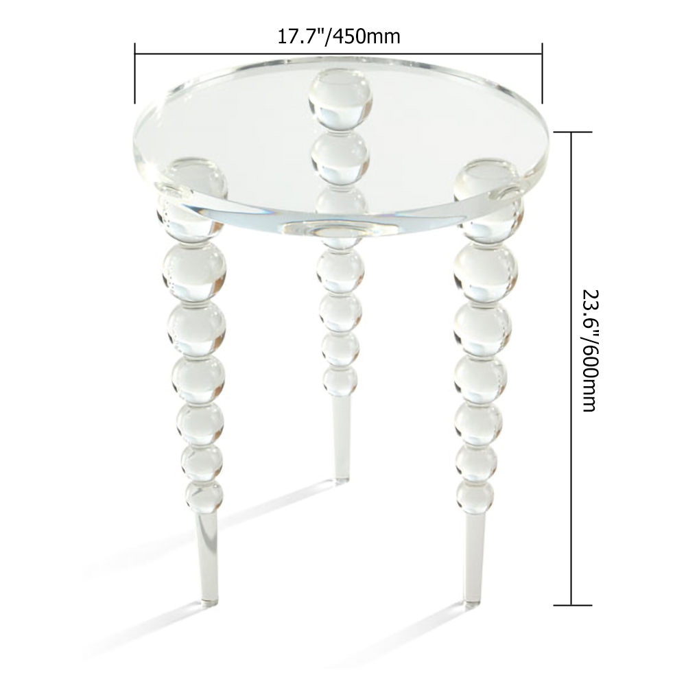 Modern Acrylic End Table Clear Round Side Table