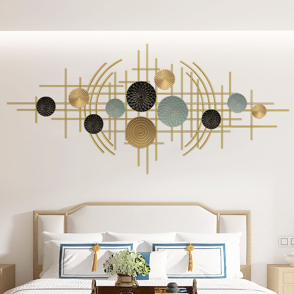 

3D Nordic Style Geometric Round Metal Wall Decor Light Luxury