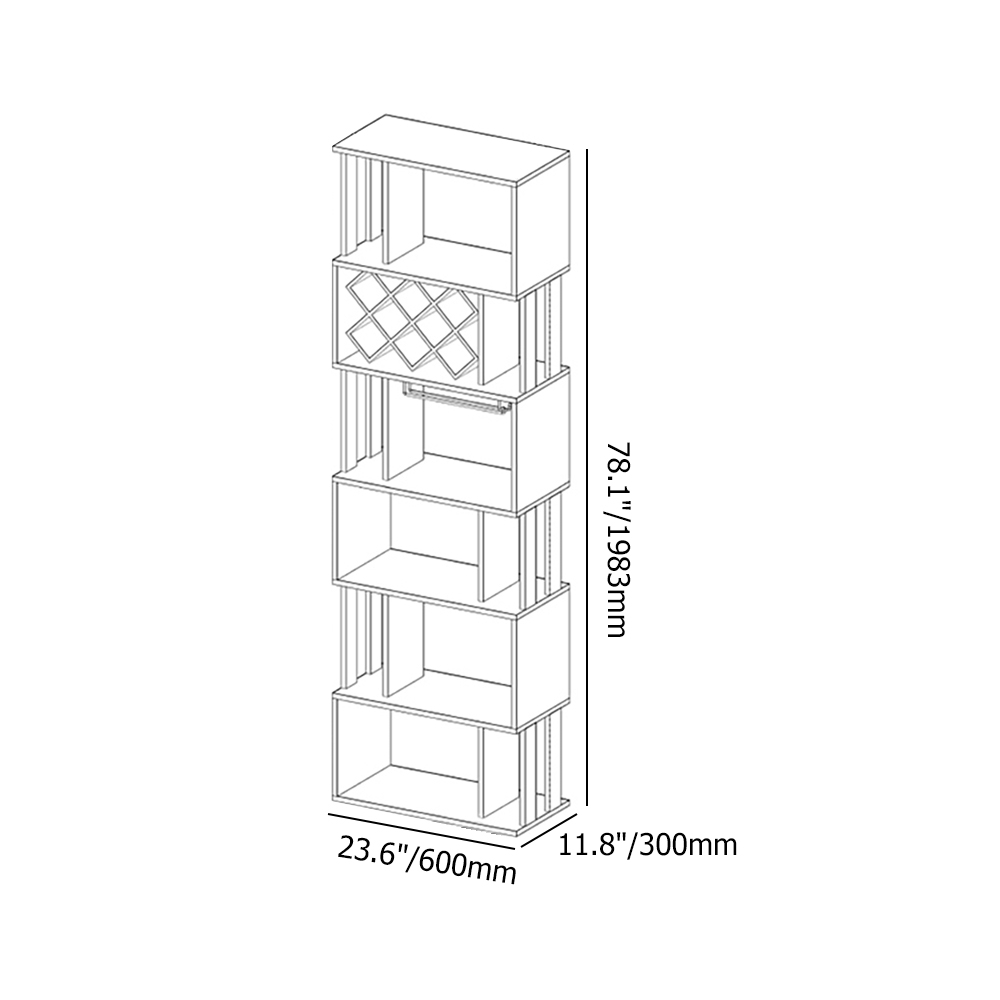 Farmhouse Wine Wine Rack Unit for Home Bar 6TieredHomary