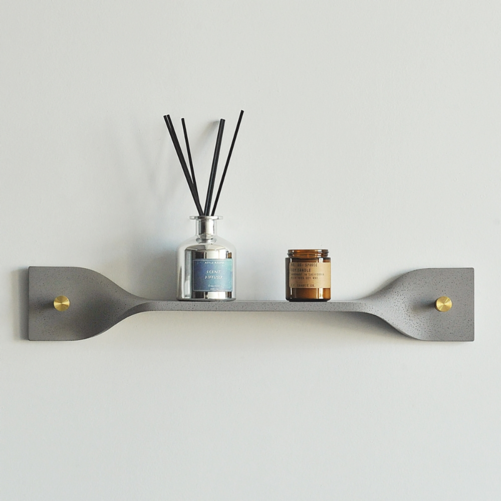 

Industrial Gray Decor Floating Shelves with Hooks