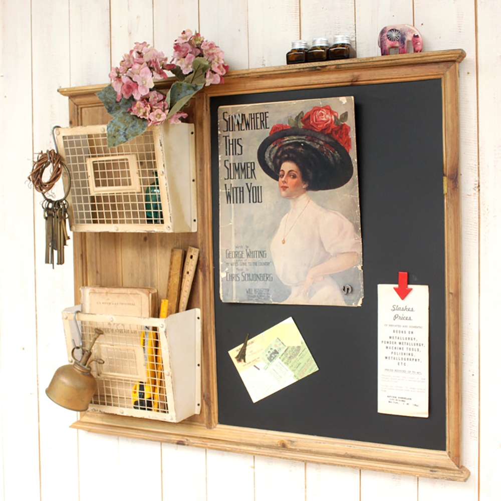 

Rustic Wall Organizer Memo Board with Magnetic Board