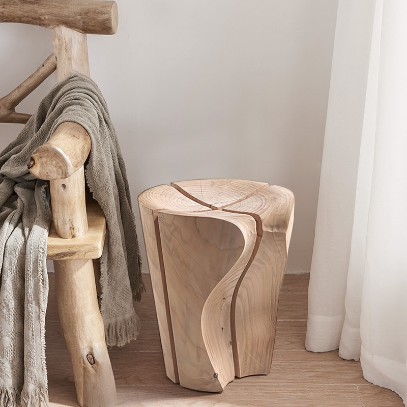 

Farmhouse End Table in Pine Wood Rustic Wooden Side Table