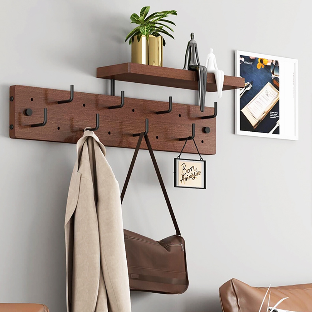 Modern Wall Mounted Coat Rack With Shlef And Hook