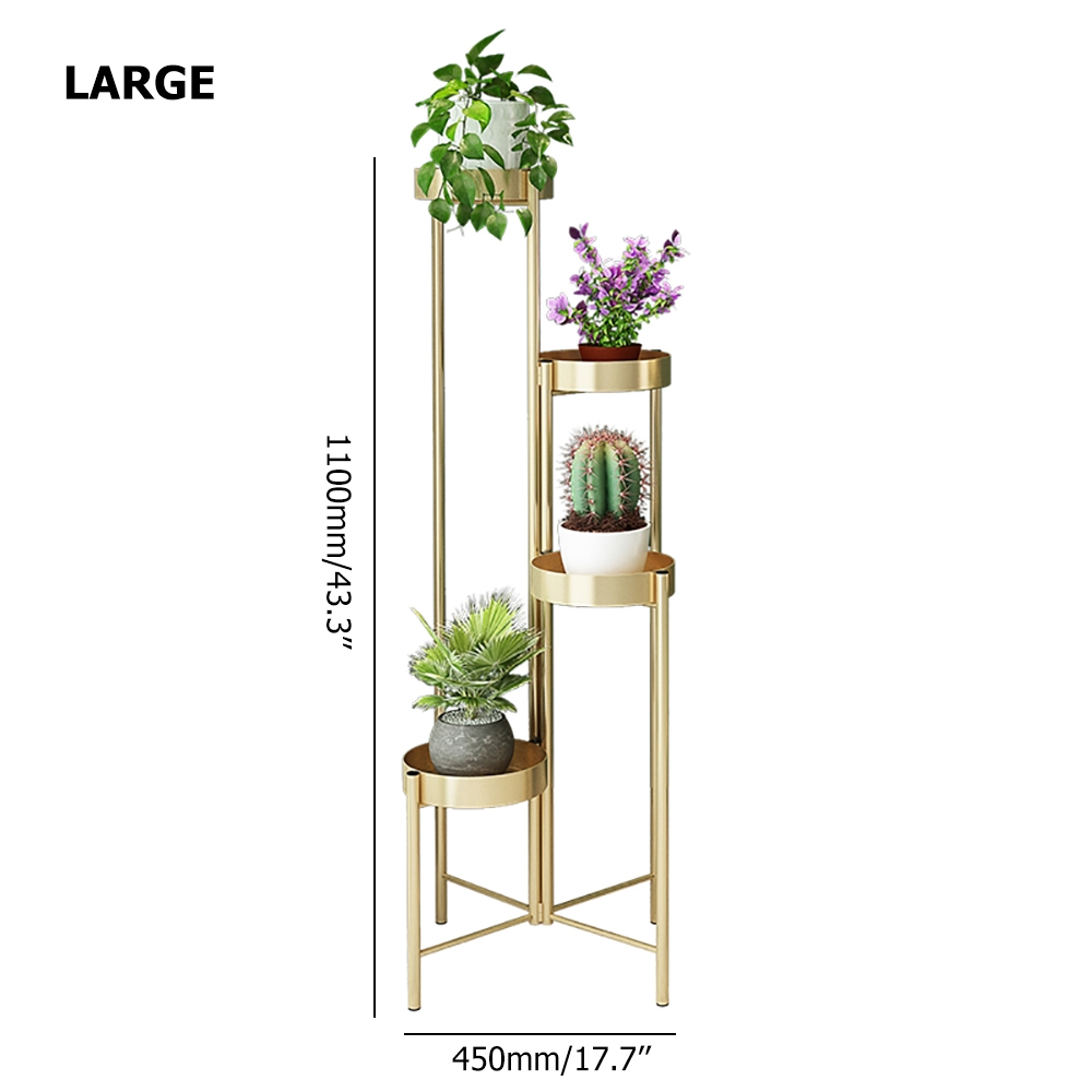 Luxury Contemporary Standing Plant Stand in Gold-Large