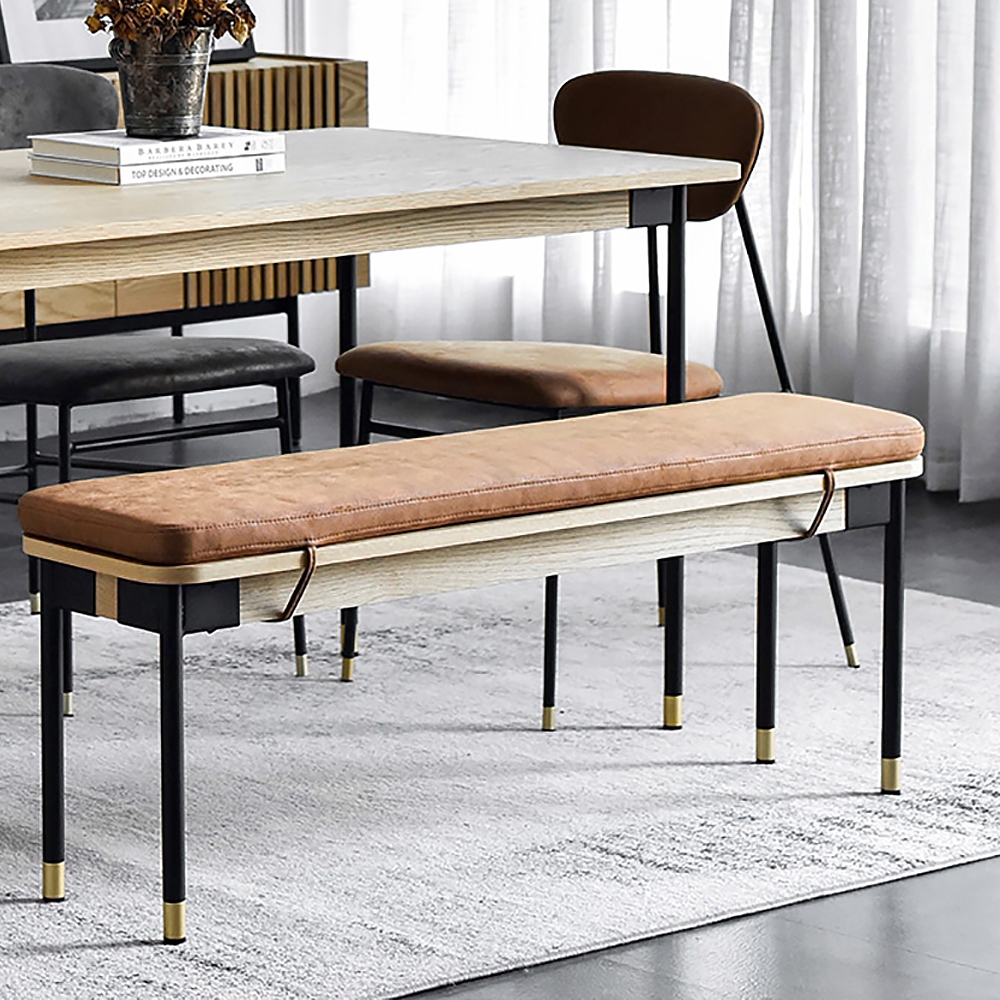 

Retro Bnech Leath-aire Upholstered Bench 47.2''