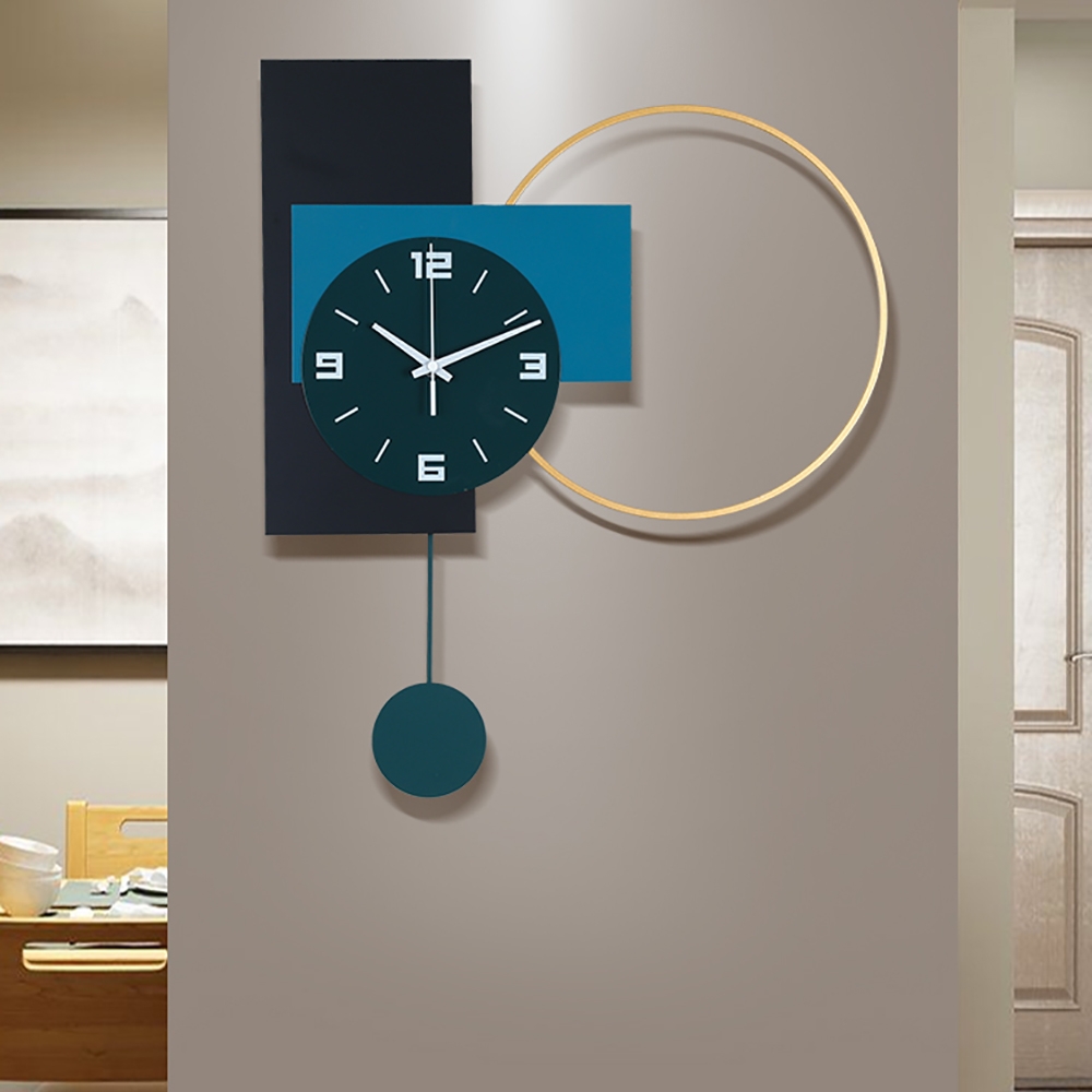 

Modern Nordic Style Geometry Metal Wall Clock Home Decor Art