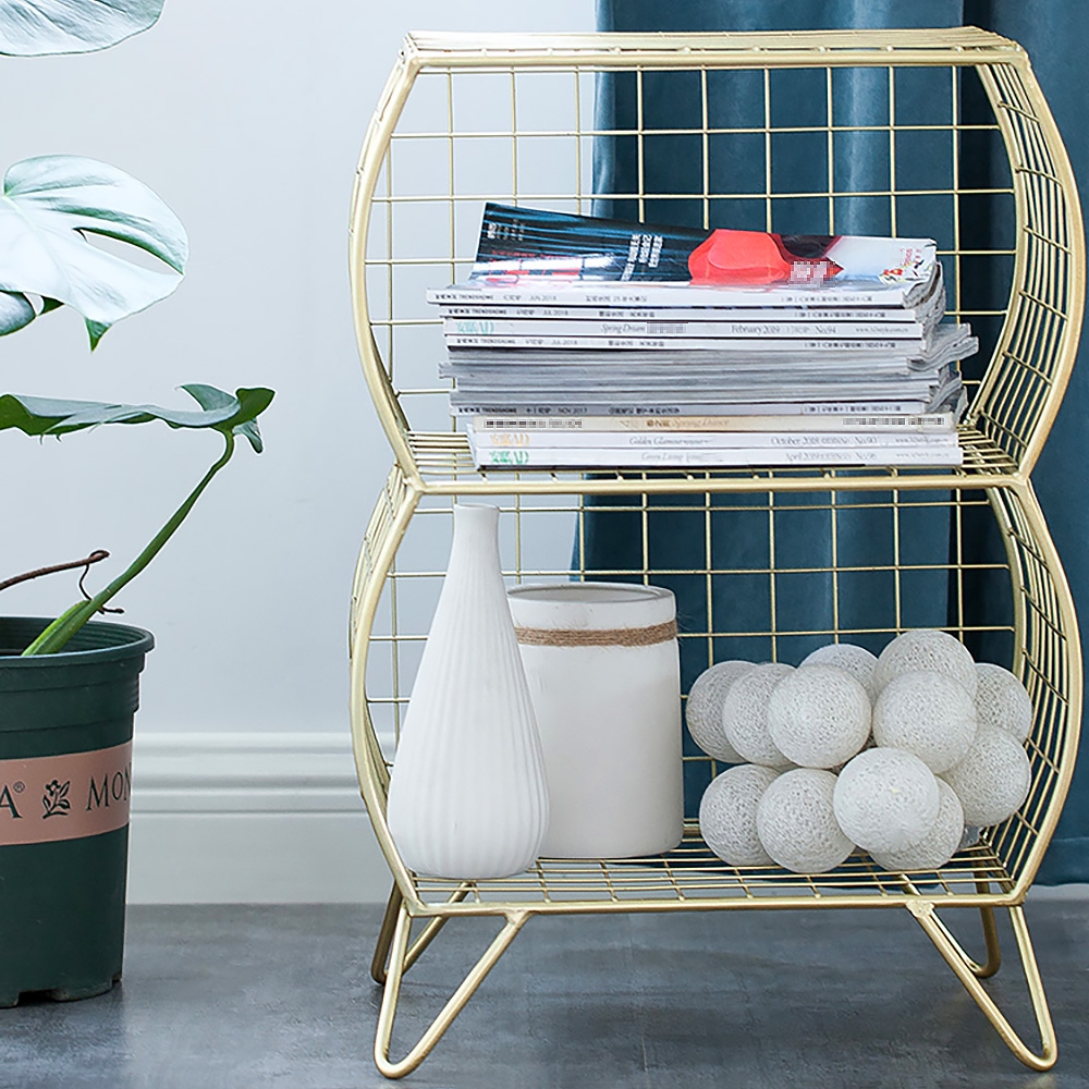 

Modern Chic End Table with Magazine Rack in Metal