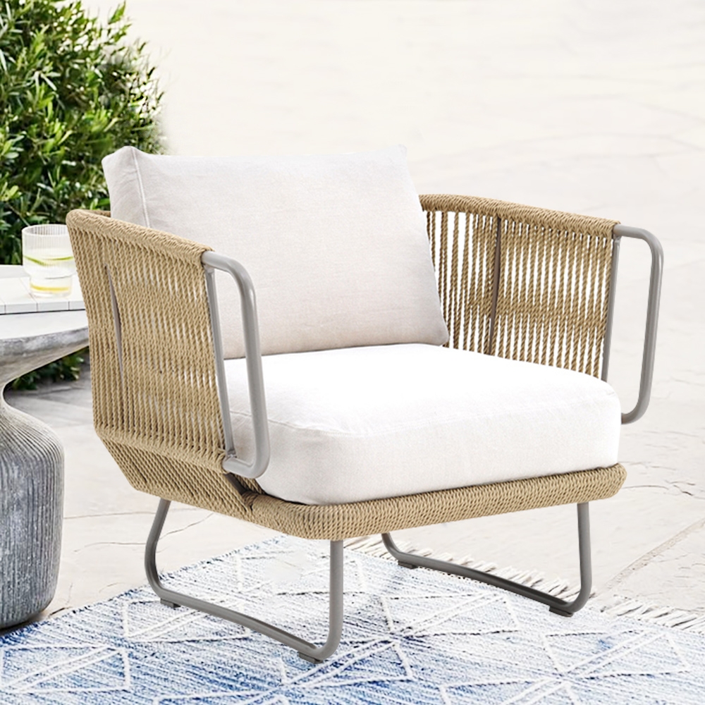 

Noah Woven Outdoor Accent Chair with Cushion and Back Aluminum