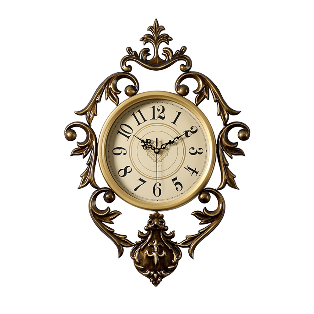

Large Mid-Century Retro 3D Wall Clock with Damask-Shape Metal Frame