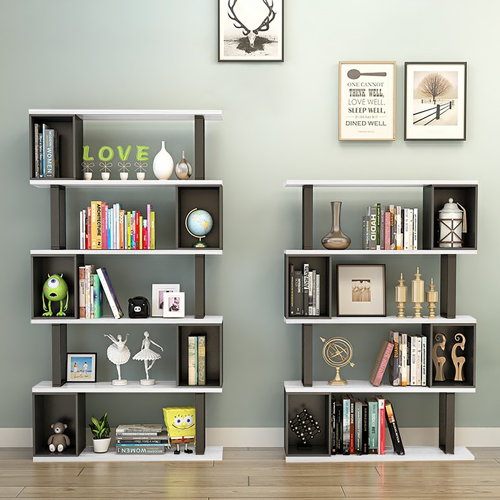 

Contemporary Geometric Bookshelf Display Shelving in Steel