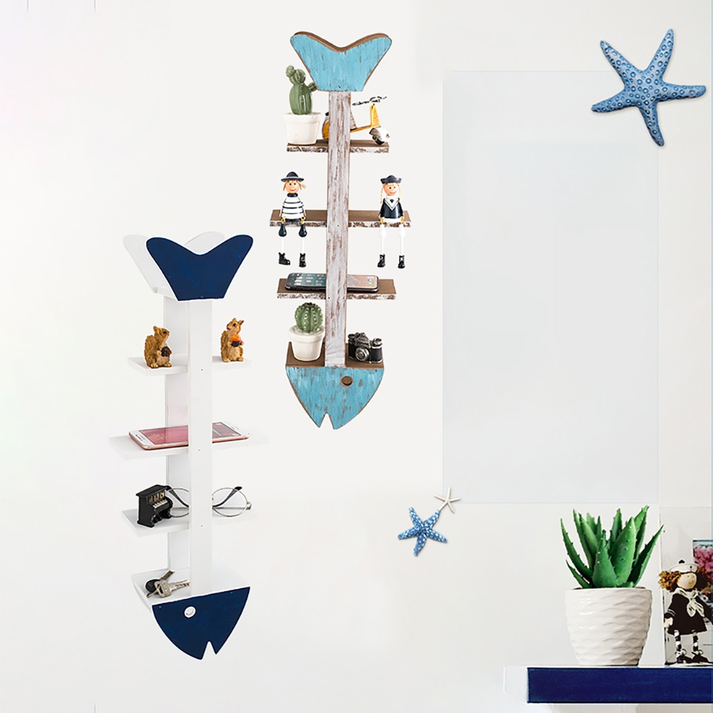 

Rustic Wooden Fish Wall Mounted Shelving