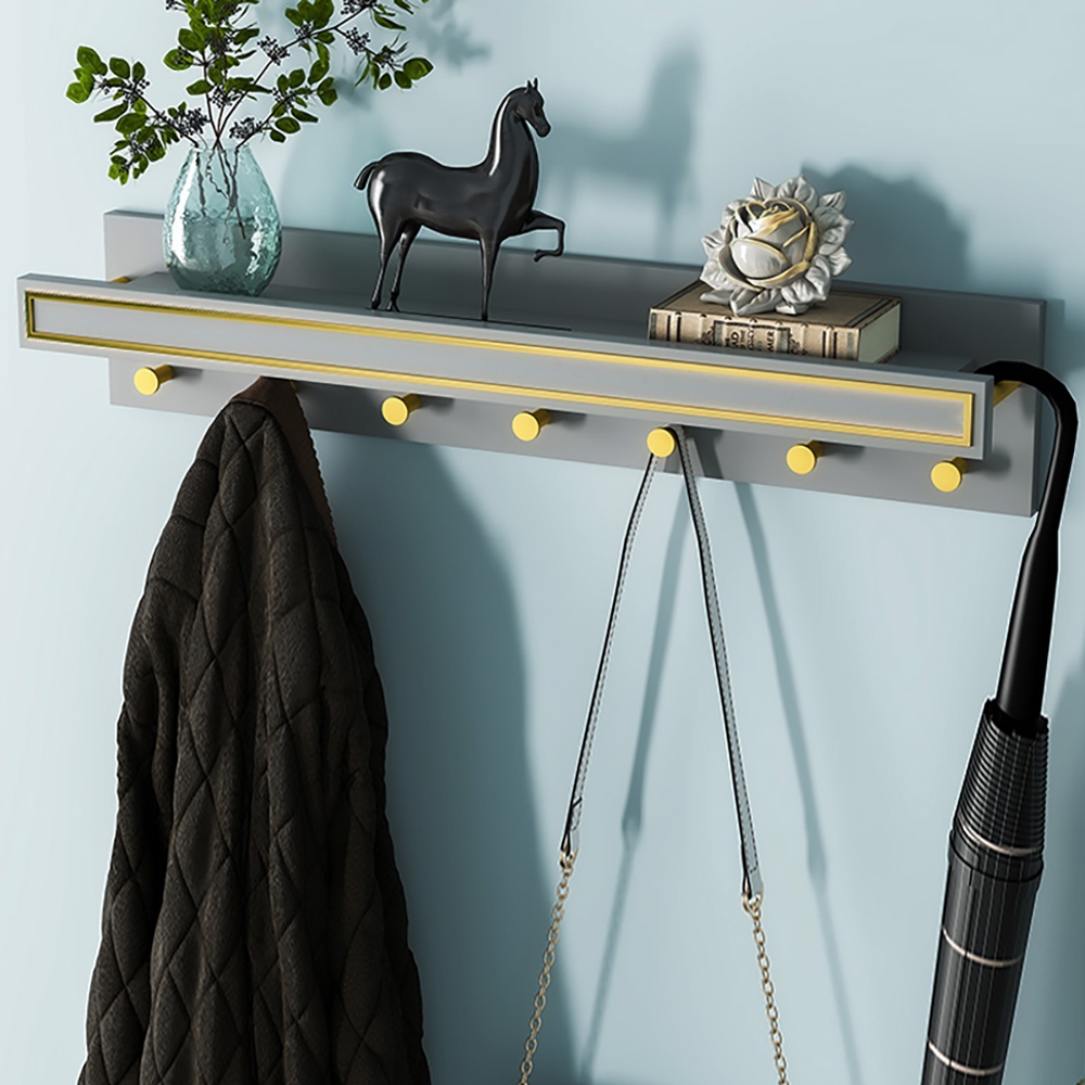 Classical Wall Mounted Coat Rack In Gray