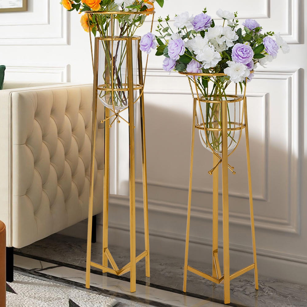 Small Modern Indoor Plant Stand In Gold