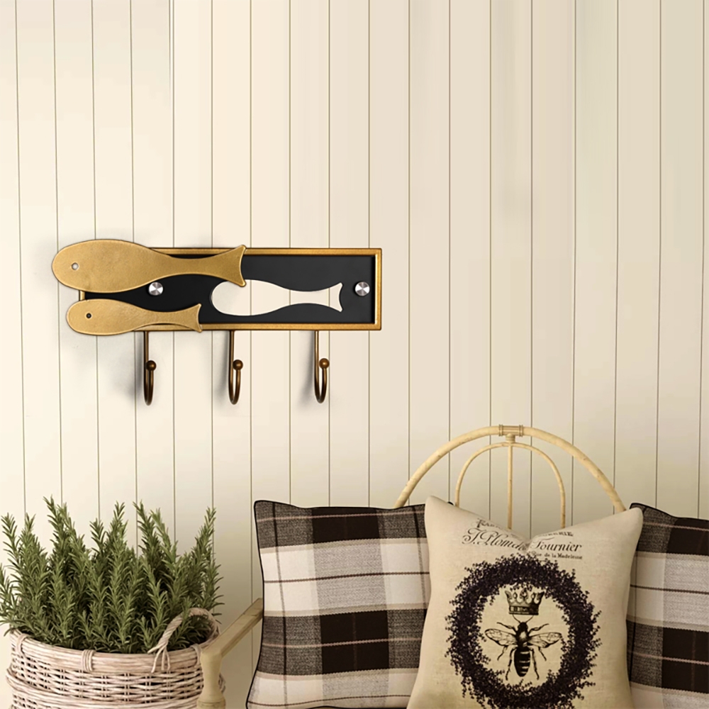 Modern Decor Wall Mounted Coat Rack With Hooks Set Of 2