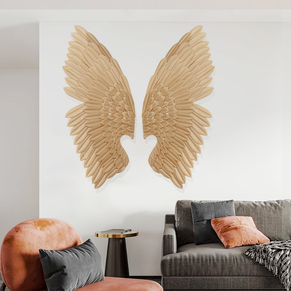 Image of 2 Pieces Luxury Gold Wing Wall Decor Home Art Set