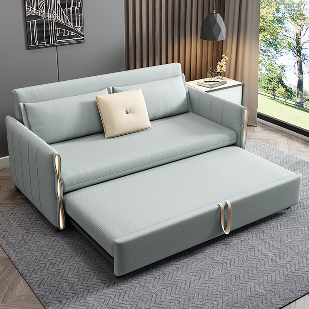 78" Full Sleeper Storage Sofa Cotton&linen Upholstered Convertible Modern Sofa