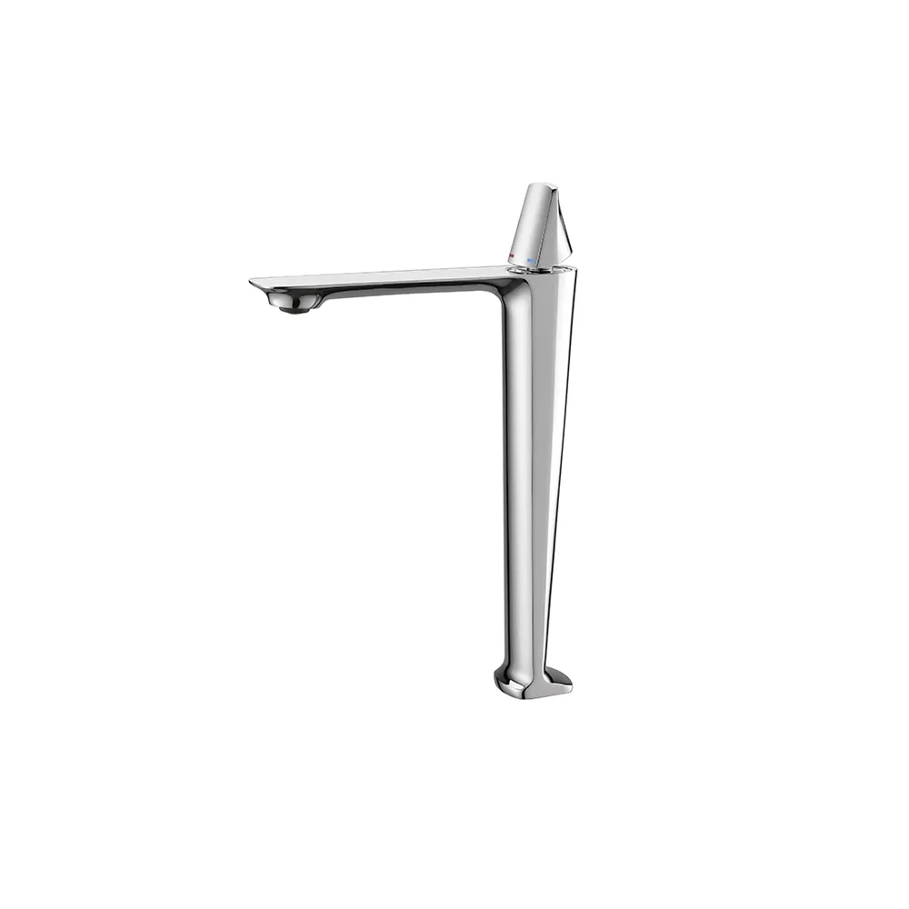 Single Lever Handle Solid Brass Bathroom Tall Basin Mixer Tap Mono Deck Mount Chrome