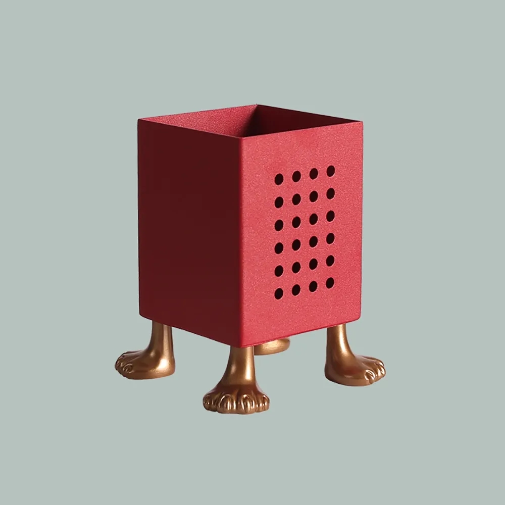 Modern Pencil Holder for Desk in RedHomary