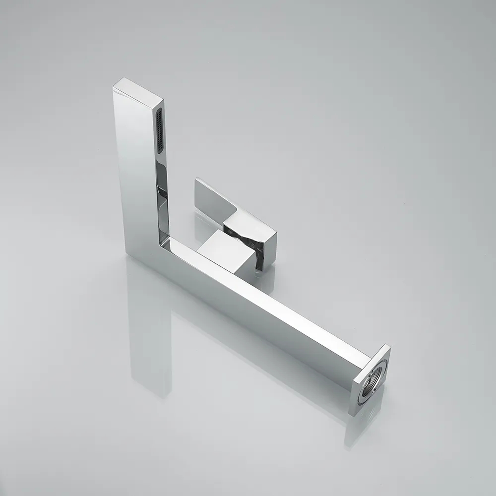 Chrome Ultra-Thin Single Lever Handle Waterfall Bathroom Basin Tap Solid Brass Mono
