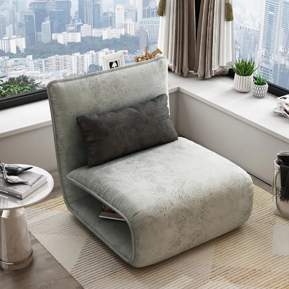 Light Gray 29.5" Tatami Full Sleeper Sofa Leath-aire Upholstered Foldable Sofa